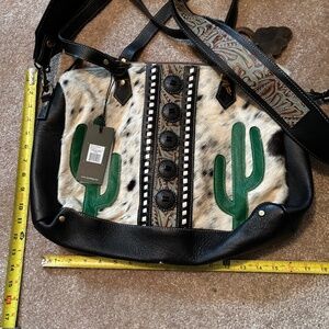 Myra cow print cactus bag